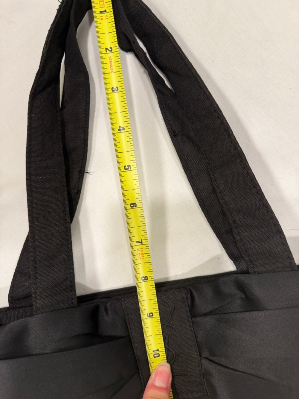 YSL Yves Saint Laurent Black Bow Tote Bag Canvas Minimalist Logo Handbag - Picture 3 of 16